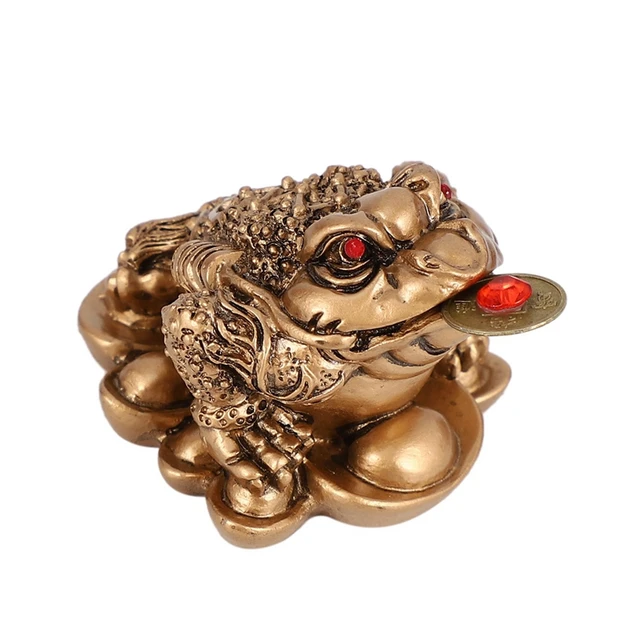 2X Kínai Feng Shui Pénz Szerencsés Szerencse Béka Varangy Érme Otthoni Dekoráció Iroda Ajándékok Bronz - Image 3