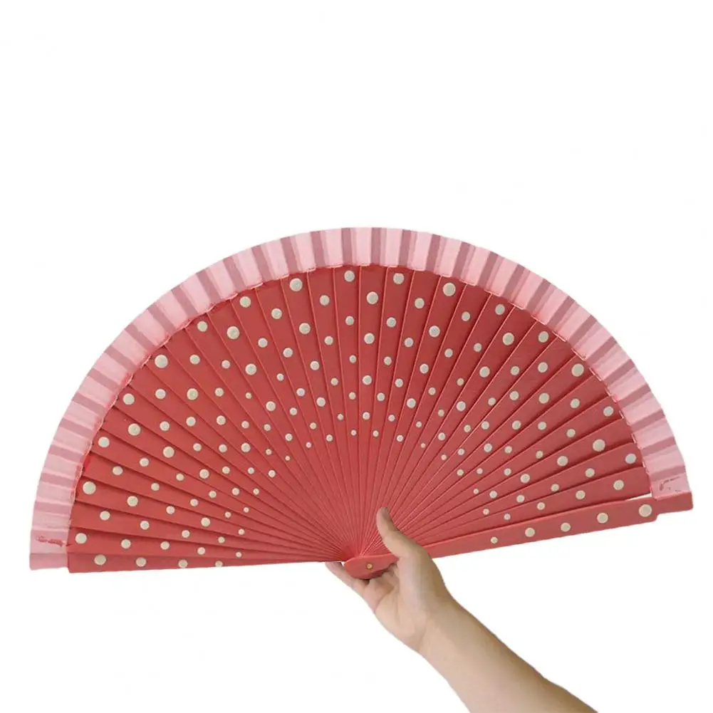

Handheld Fan Attractive Beautiful Multicolor Dot Print Dancing Fan Home Supply