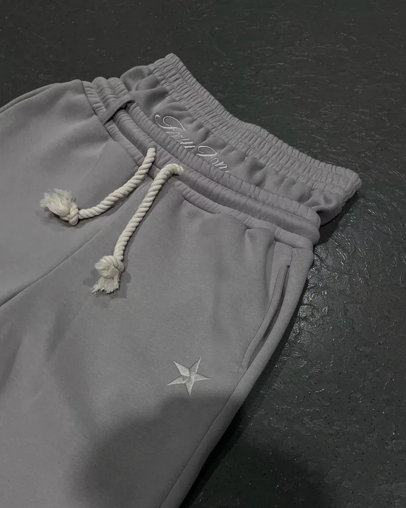 Y2K Harajuku Retro Baggy Double Waist Sports Pants Street Hip Hop Pop Letters Embroidered Casual Pants Drawstring Waist Jogging 6