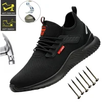 Lightweight Safety Shoes Men Steel Toe Sneakers Puncture Proof Breathable Safety Boots Man Dangerous Construction Work Foorwear