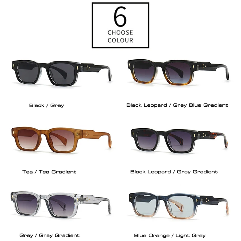 SO & EI Retro Square occhiali da sole donna Fashion Brand Designer Gradient Shades UV400 Men Trending rivetti occhiali da sole Punk