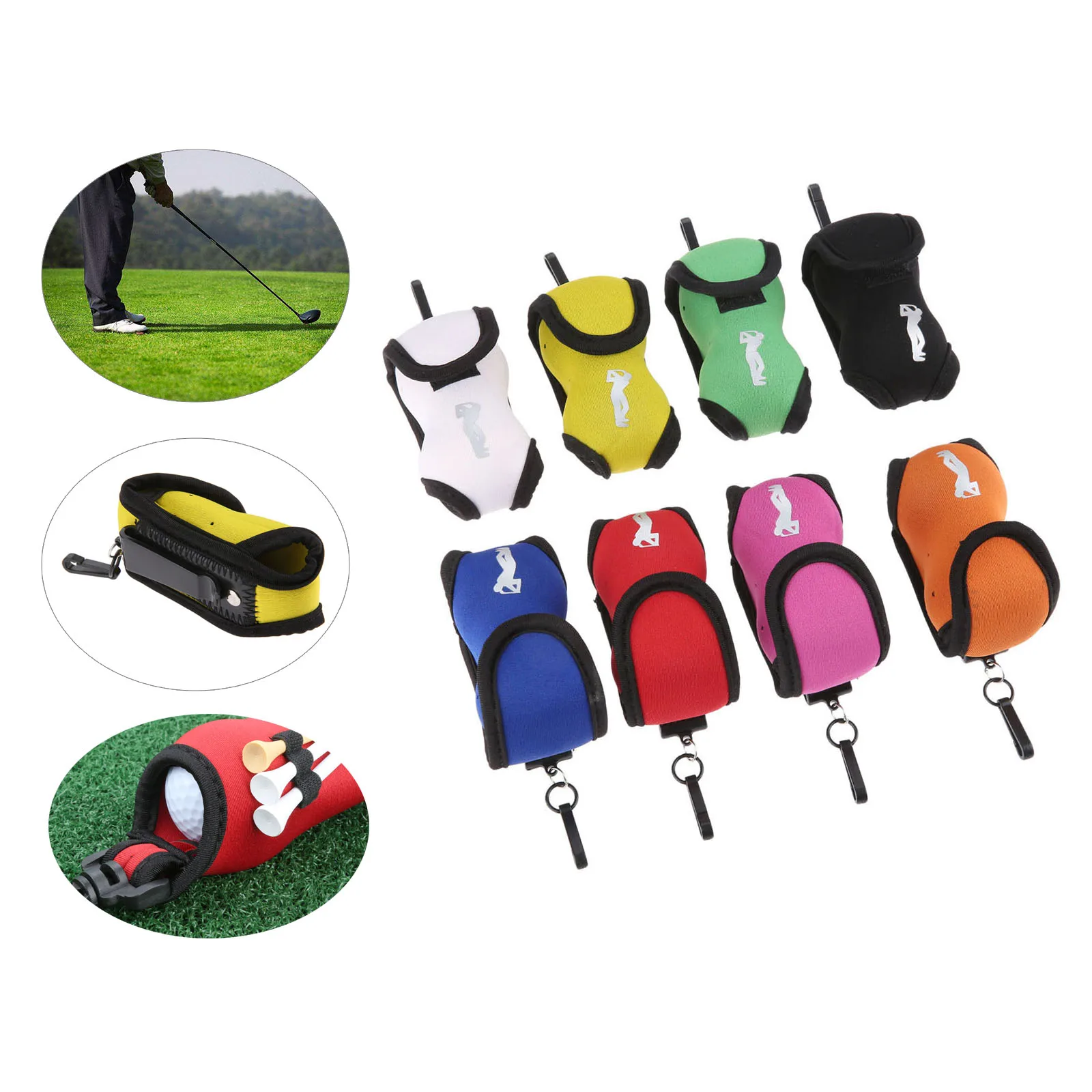 

1 Pc Neoprene Golf Ball Bag Portable Mini Compact Golf Tee Holder Storage Case Carry Pouch Small Waist Bag For Training Practice