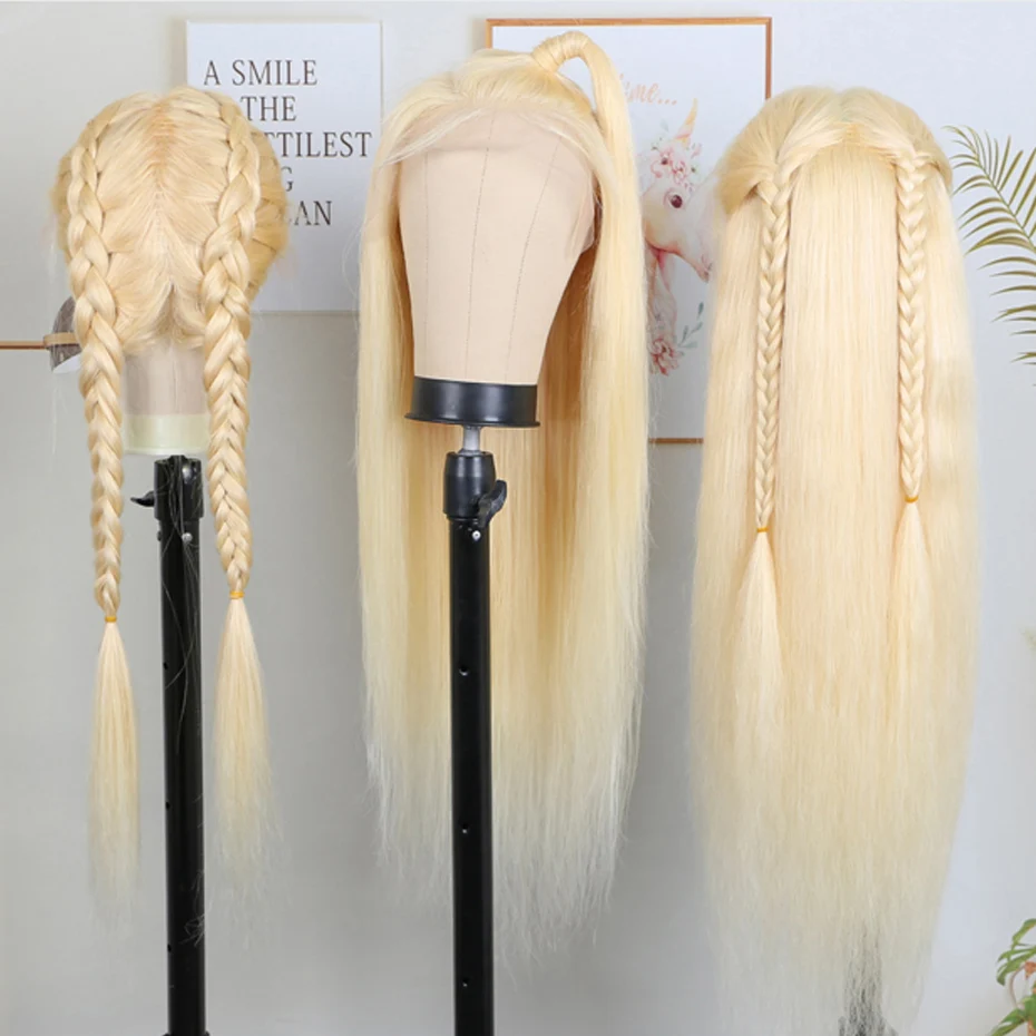 13x4 13x6 360 HD Transparent 613 Honey Blonde Color Lace Front Human Hair Wigs for Women Raw Brazilian Straight Lace Frontal Wig 3