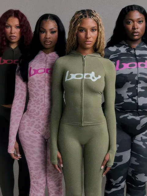 Weird Puss Letter Print Tracksuit 2-Piece Set Women Hooded Jacket+Leggings Matching Stretch Street Casual Sporty Slim Outfits