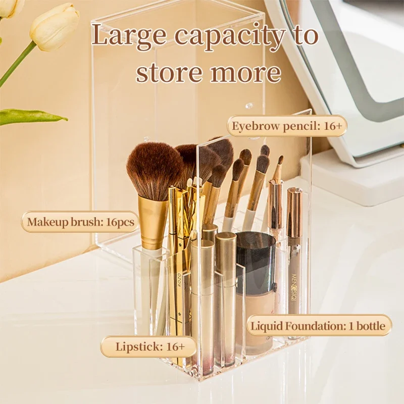 Large Capacity Clear Makeup Brush Organizer Box