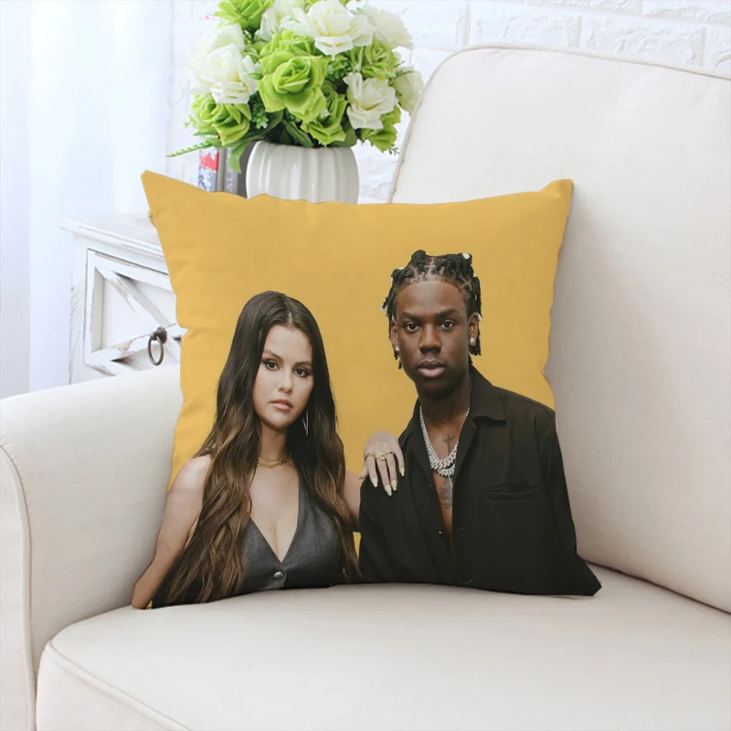 

Sofa cushion cover Rema selena gomez double-sided printed pillowcase chair cushion headboard backrest custom fan gift 45x45cm