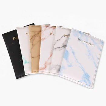 Moda donna uomo passaporto Cover Pu Leather Marble Style Travel ID carta di credito porta passaporto pacchetto portafoglio borse borsa