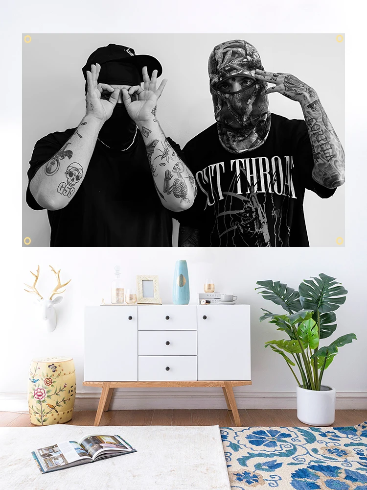 Selbstmord-Jungen-Musikalbum, Flaggen, lustig, interessante Bilder, Höhlenwandteppich für Männer mit Messingtülle, geeignet für die Universität – Detail 4