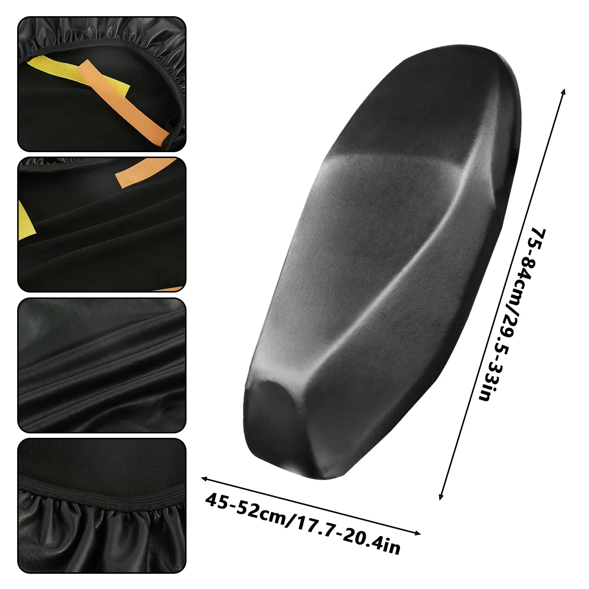 Motorcycle Seat Cushion Cover PU Leather Cushion Sunscreen Cover Waterproof Elastic Motorcycle Seat Accessories Protection Dekk