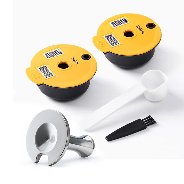 Reusable Coffee Capsule Pods with Silicone Lid - 60ML / 180ML Capacity