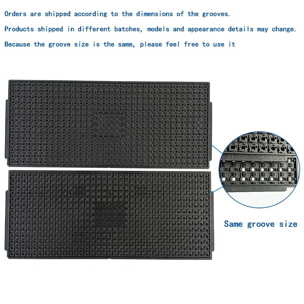 ESD Tray Chips Smt IC Tray QFN IC CPU MCU Black Antistatic PPE MPPO Plastic Board Black heat resistant dish 3