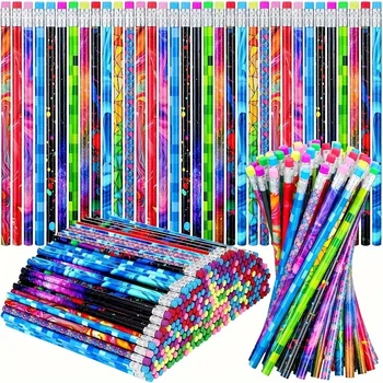 Matite in legno da 30/60 pezzi con gomme: matite per schizzi per studenti, matite combinate per la scrittura, materiale scolastico, articoli di cancelleria