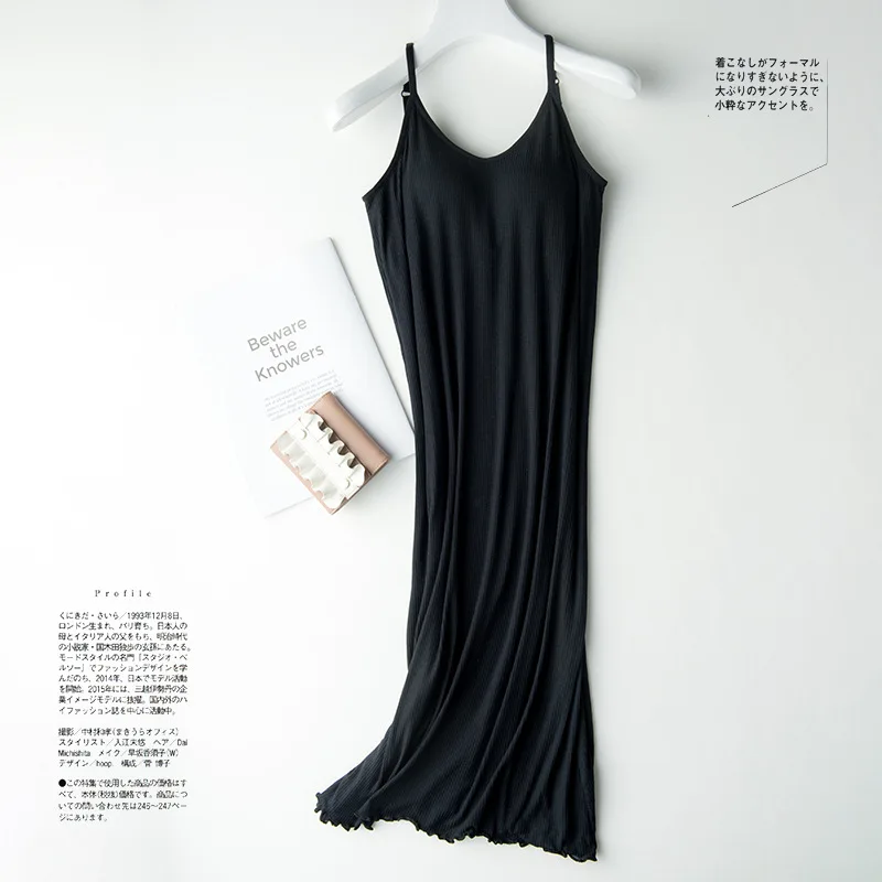 2024 new Nightgowns, one-piece suspender skirt with chest pad, female long base skirt, inner petticoat, Sleepshirts summer