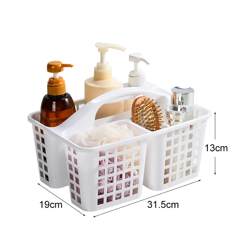 Plastic Shower Caddy Basket with Compartments, Portable Cleaning Supply  Storage Organizer with Handle for College Dorm Bathroom - AliExpress