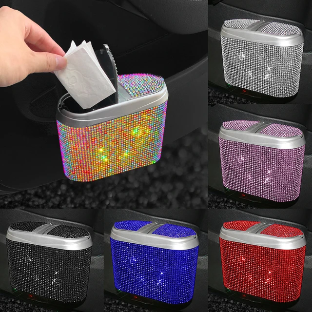 Bling strass cestino per Auto bidone della spazzatura diamante cristallo Auto  cestino custodia per polvere Mini bidone della spazzatura tipo di pressa  scatola di immagazzinaggio per Auto - AliExpress