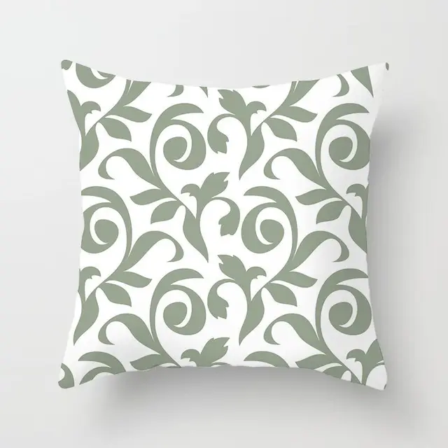Sweet Mint Green Print Cushion Cover – Geometric Decorative Pillowcase (45×45cm) 4