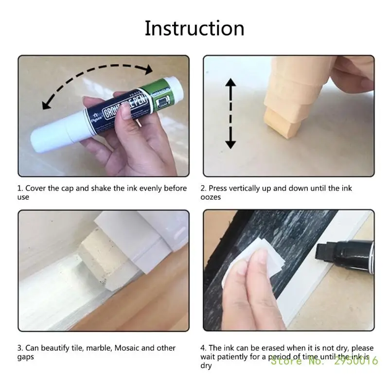 Grout Restorer Pen Tile Paint Marker Pen, Waterproof Wall Grout Pen Gaps Beautification Marker Pen, Wall Tile Repair