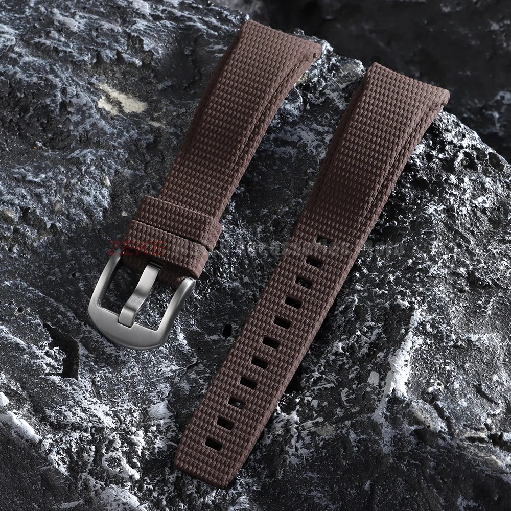 Premium Curved End Rubber Watch Strap - Versatile FKM Design