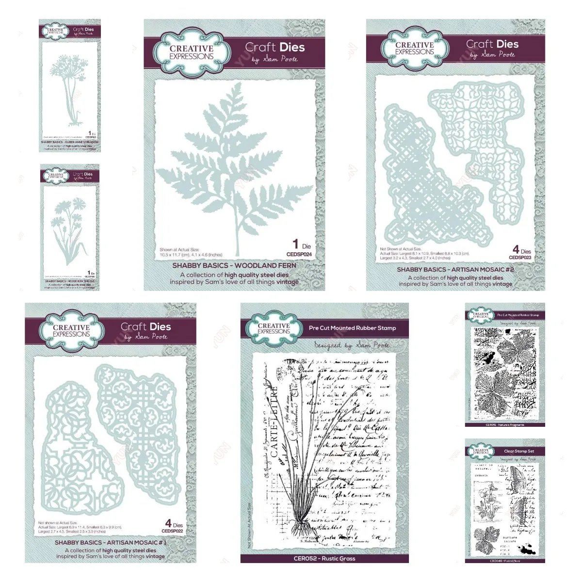 

Queen Annes Rustic Grass Nature Fragments Faded Flora Clear Stamps or Metal Cutting Dies Craft Making Greeting Card Scrapbooking
