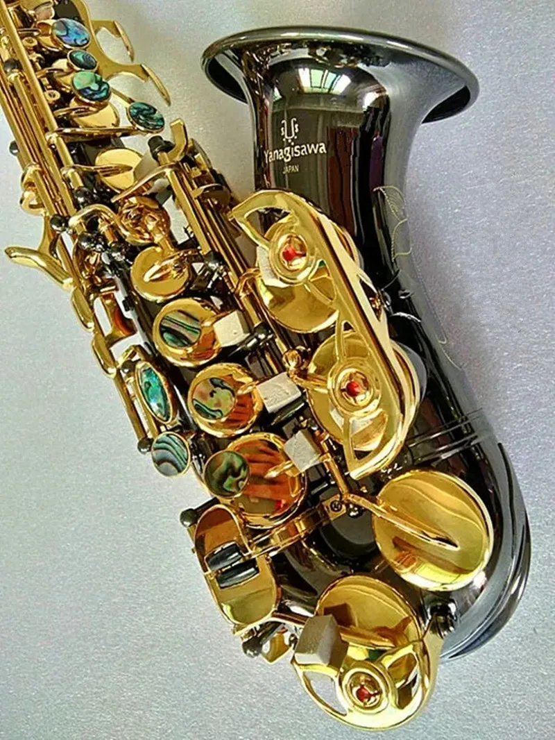 Professional Curved soprano saxophone S-991 black nickel gold Paint gold key with accessories