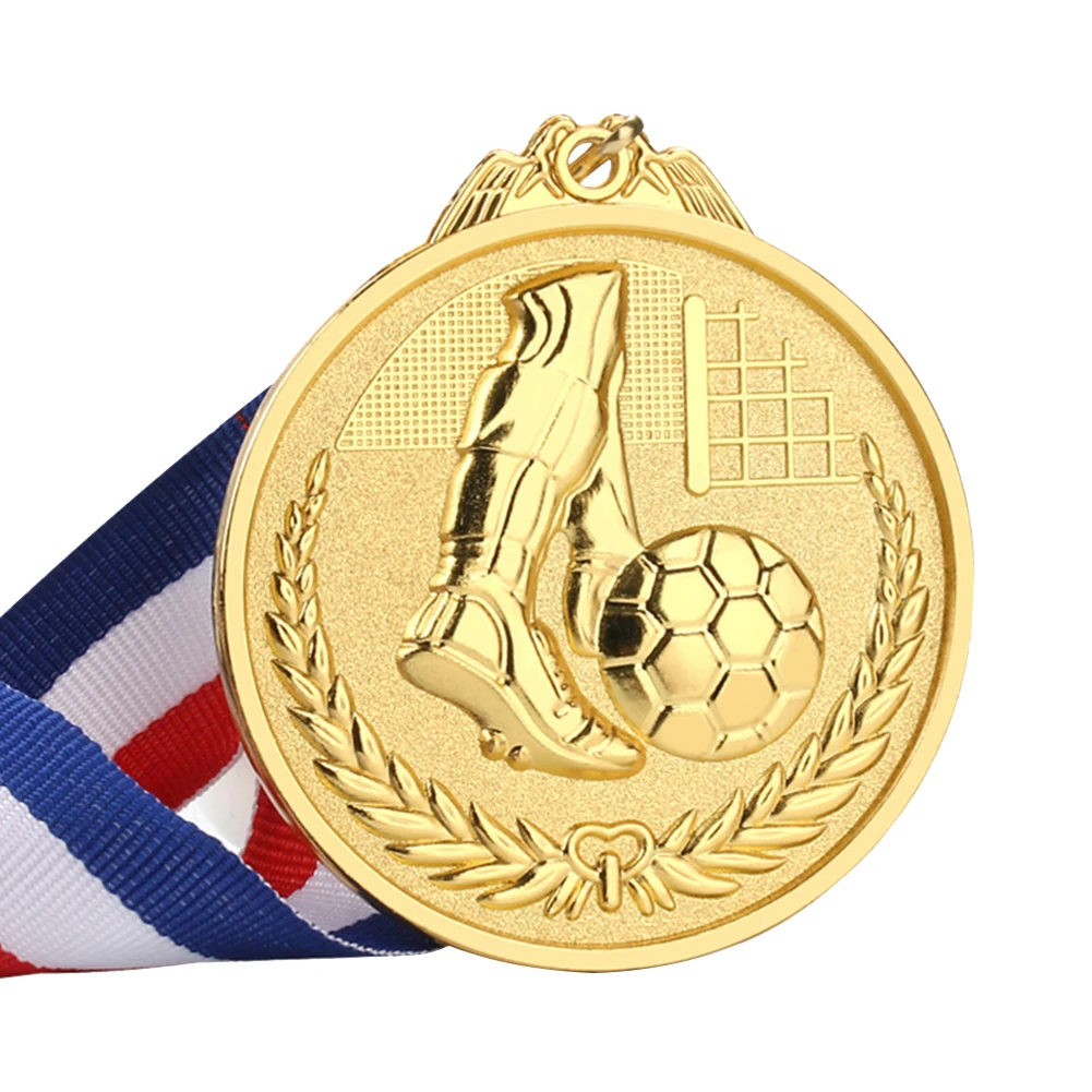 Soccer Sports Medals Zinc Alloy Football Competition Medals Wear-resistant Collection Gold Silver Bronze School Supplies