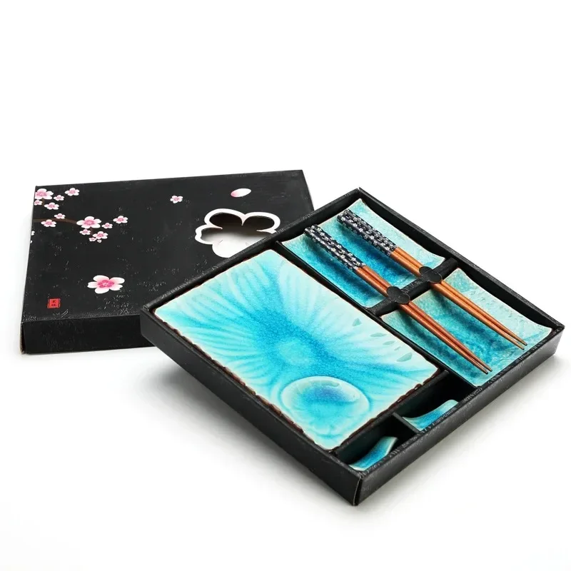 

Jingdezhen ceramic tableware Japanese ice crack plates dishes sushi plate Chinese sushi set Onsale!