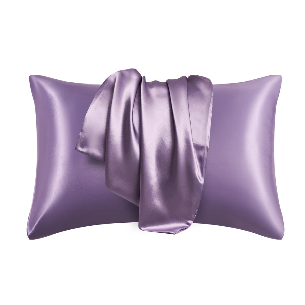 Silk-like Pillowcase White Black Grey Blue Bed Decorative Satin Hair Beauty Pillow Covers Luxury Comfortable Home Bedding Cases 4