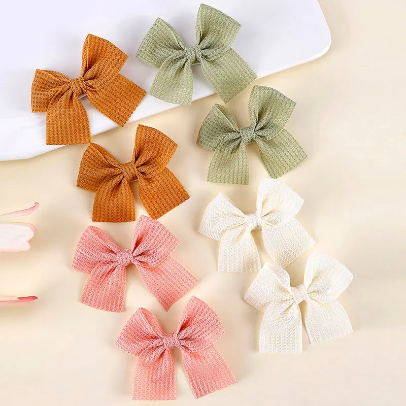 8Pcs Ribbon Hairpins Hair Bow With Clips For Girls Handmade Hairgrips Hair Accessories Boutique Kids Barrettes Headwear images - 6