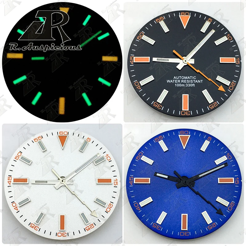 Orologio 29 mm C3 Luminoso bianco sterile verde quadrante adatto NH35
