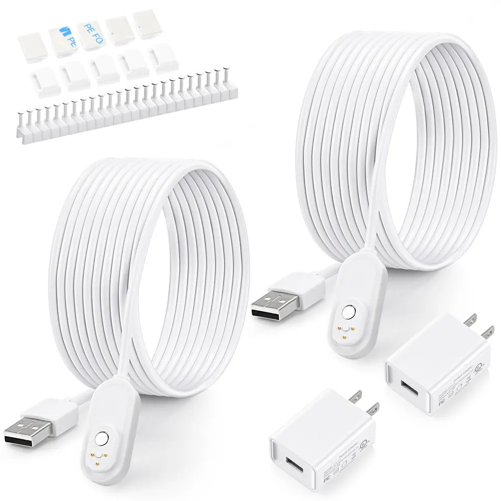 Type C Adapter Cable Soshine Magnetic Charging Cable 3m 2Pack with Quick Charge Adapter Waterproof Outdoor for Arlo Pro4 and Ultra 2