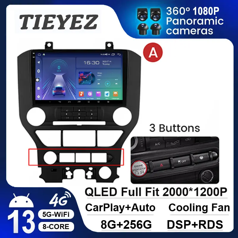 

Android 13 Player For Ford Mustang S550 2014 – 2021 Car Radio Carplay Navigation GPS Multimedia AutoRadio Video DSP 4G BT WIFI