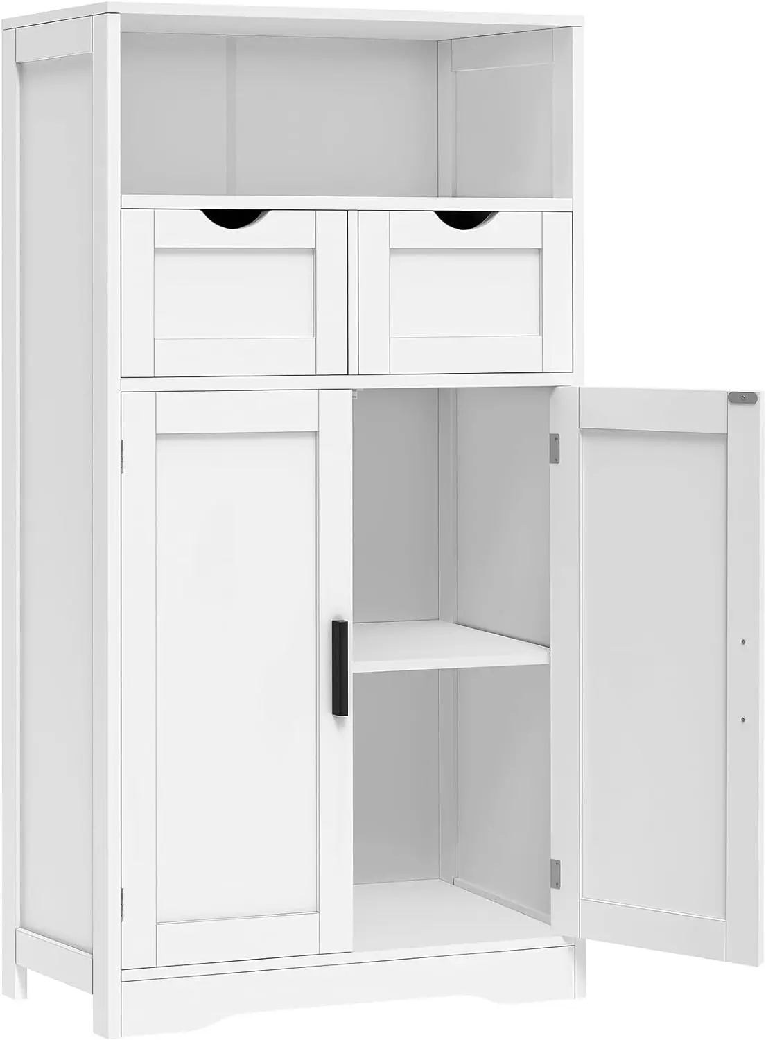 

Bathroom cabinet, storage cabinet with 2 drawers and adjustable shelves, suitable for living room, kitchen, home office, white