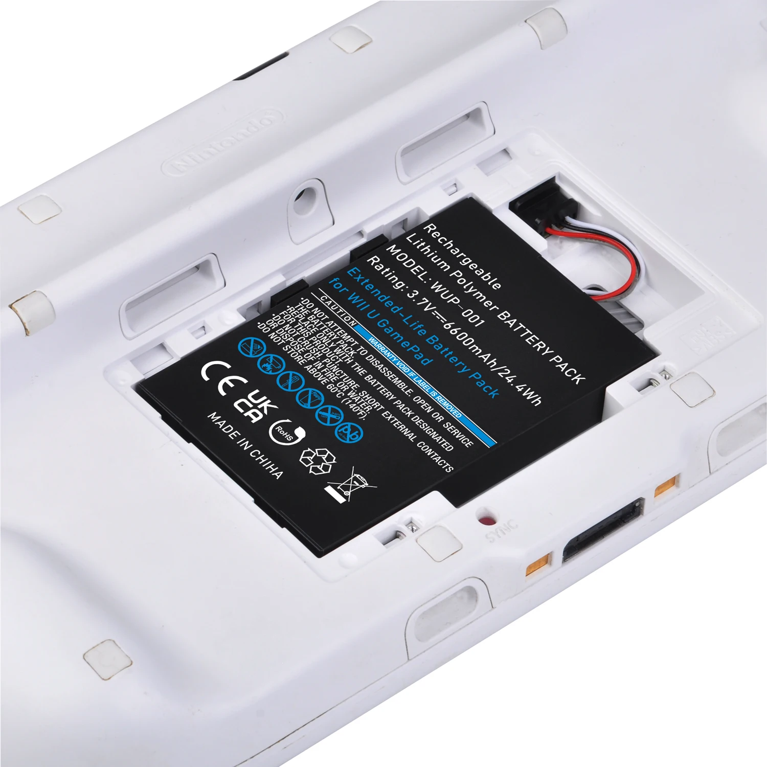 6600mAh High Capacity Battery for Nintendo Wii U Gamepad Rechargeable Long  Lasting Battery, Fix Dead Power