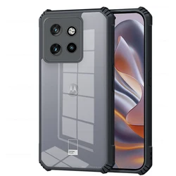 Crystal Clear Shockproof Phone Case - Durable Hard Shell with TPU Edges for Moto Edge 50 Neo (Black)