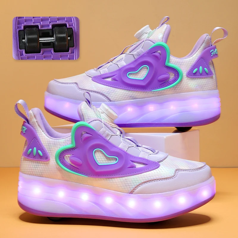 The latest detachable running shoes with four wheels youth outdoor roller skates Stable and not easy to fall wheel shoes