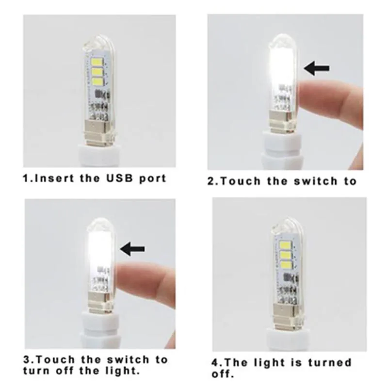 Usb Led Light Night Lights book reading lighting Touch switch adjustable Baby Lamp Kid Bedroom for home PC notebook powerbank