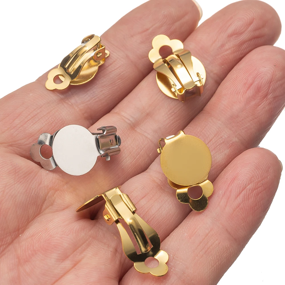 Stainless Steel Clip-On Earring Converter Set for DIY Jewelry Making, 10-Pack