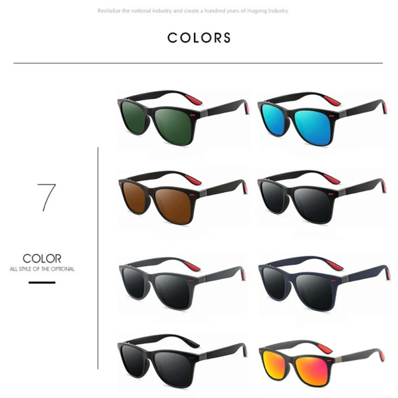 Fashion Classic Polarized Sunglasses Men Women Square Sun Glasses