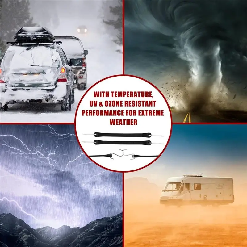 M45K-고무줄(후크 포함) 6인치, 고무 번지 코드(헤비 듀티) 야외용 고무 묶음끈(S형 후크 포함) 트럭, 밴, 자동차용