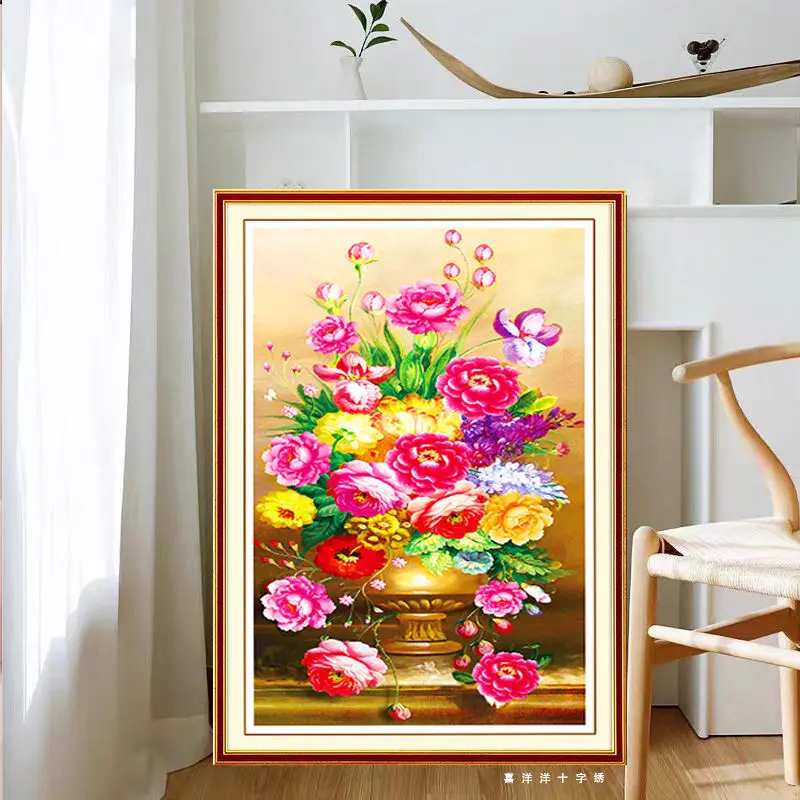 Home decoration handmade cross stitch finished product wall flower 2-5 months shipping prepaid deposit link