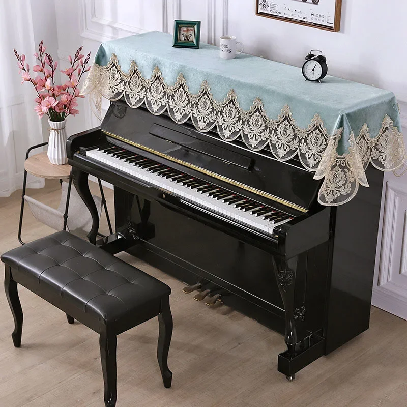 85cm*220cm European style lace piano cover embroidery cover towel half dustproof electronic organ protective