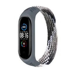 Nylon Braided Solo Loop Bracelet for Fitness Tracker Strap (Black clever)