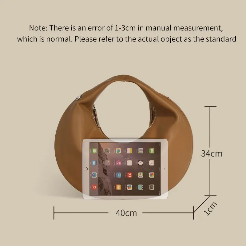 LOERSS Split Leather Crescent Bag Niche Shoulder Bag for Women Half Moon Crossbody Bag Versatile Leather Casual Underarm Bag