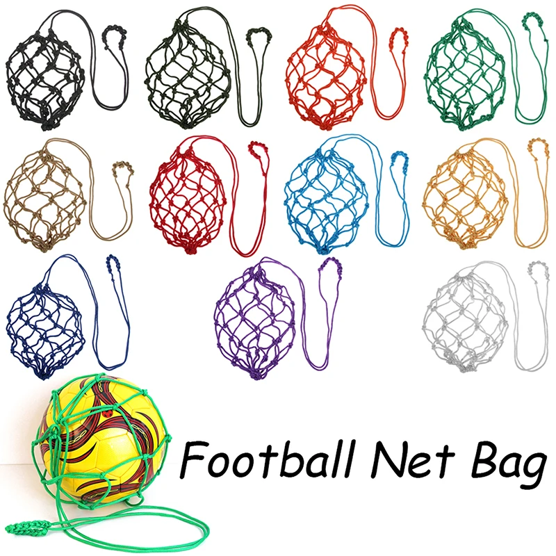 Youth Football Self Trainer Net Pocket Professional Outdoor Sport Nylon Net Basketball Bag Solid Mesh Soccer Ball Carry Bag