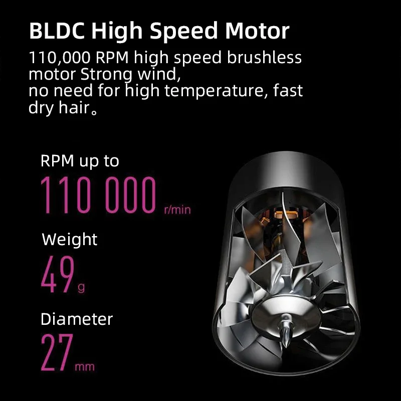 Negative Ionic Hair Dryer Professinal Leafless Hair Care Constant Temperature Anion Electric Dryer Home Appliances Blow Dryer 2
