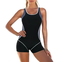 One Piece Swimsuit Women Boyleg Swimsuits for Women One Piece Tummy Control Bathing Suit Sporty Boyshorts Swimwear