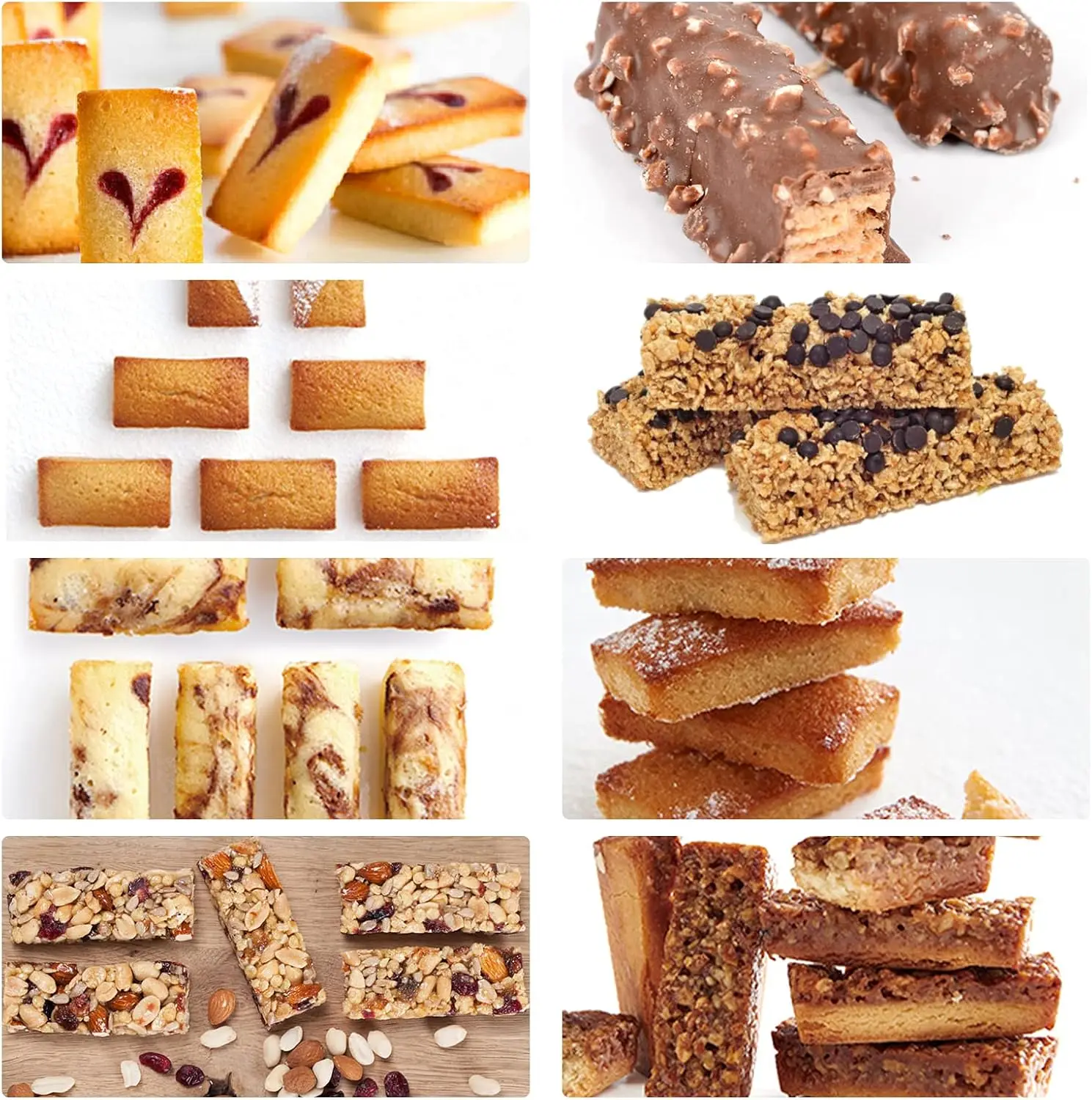 12 Cavity Granola Bar Mold Silicone Rectangle Energy Bar Mold Cereal Molds for Ganache Chocolate Bar Truffles Cheesecake