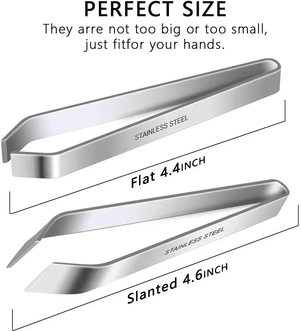 Description Picture 5 of itemFish Bone Tweezers Stainless Steel Flat and Slant Tweezers Pliers Remover Tools (4.6") Kitchen Food Gadgets Seafood Tools