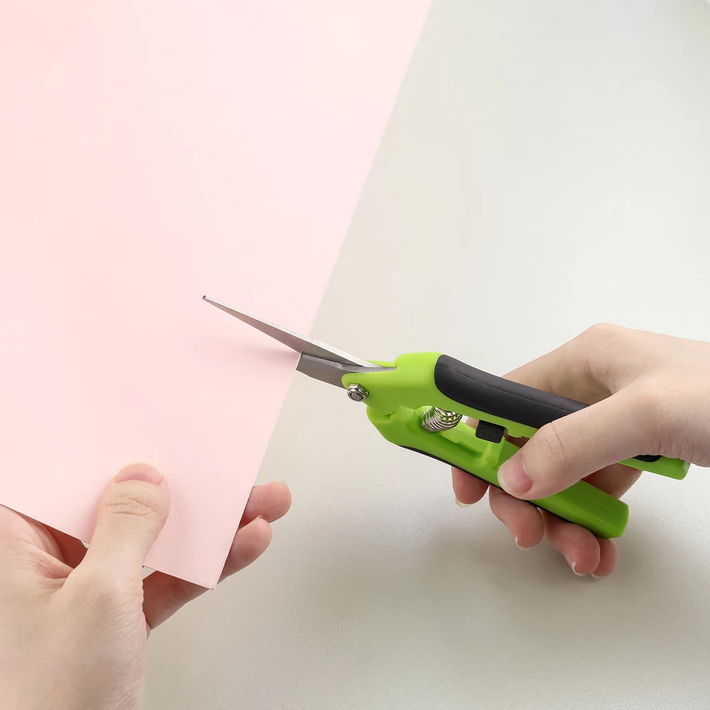 Craft Scissors 1Pcs Spring-Loaded Craft Shears Blades Multi-use Ergonomic Spring-Action Scissors Scrapbooking Cardmaking Cutting Tools