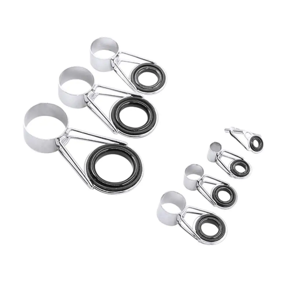 Mixed Size Fish Pole Repair Kit Line Rings Eyes Fishing Rod Guide Set 7Pcs/Set fishing rod guide repair kit